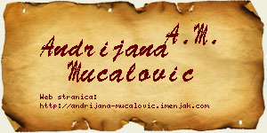 Andrijana Mučalović vizit kartica